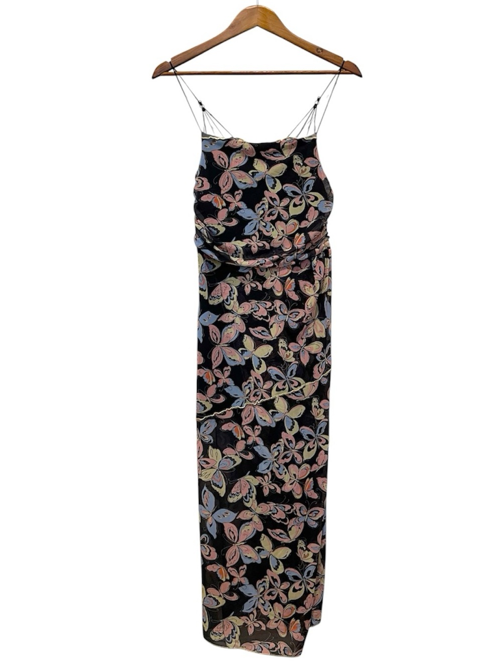 Urban Outfitters Dress Slip Black Butterfly Y2K Spaghetti Strap Party